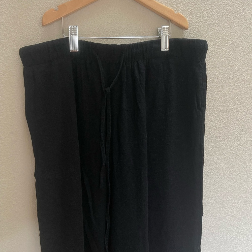 White Fox Black Drawstring Pants